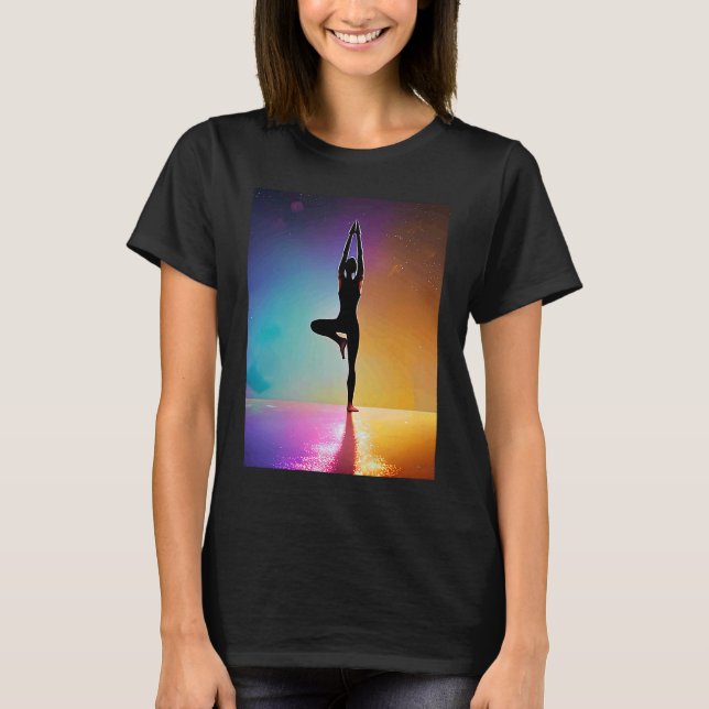 Camiseta Chica de yoga Saludo al Sol femenino Meditación Ch (Anverso)