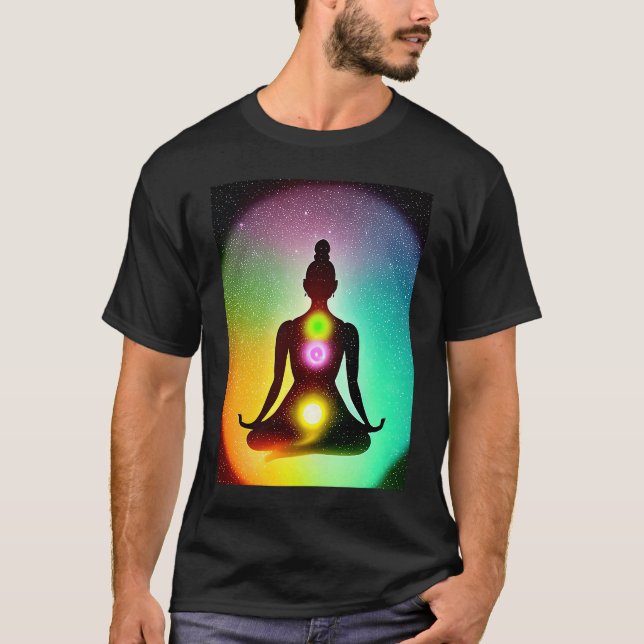 Camiseta Chica de yoga Saludo al Sol femenino Meditación Ch (Anverso)