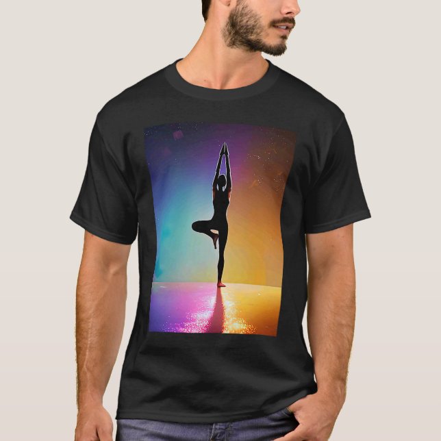Camiseta Chica de yoga Saludo al Sol femenino Meditación Ch (Anverso)