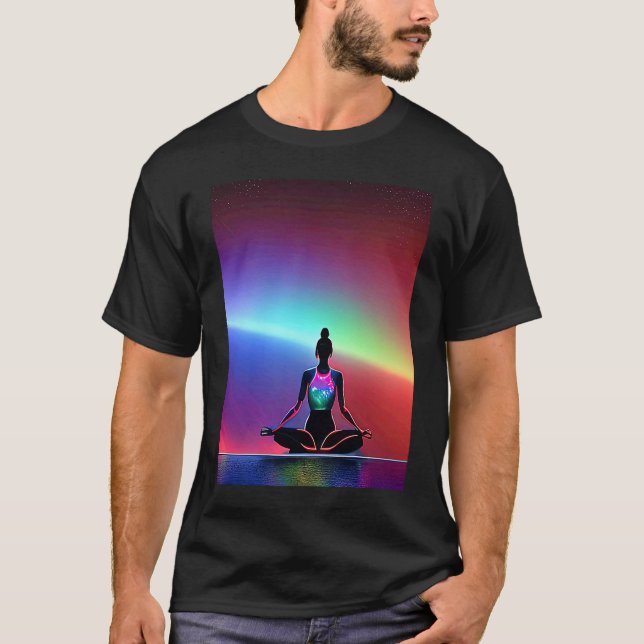 Camiseta Chica de yoga Saludo al Sol femenino Meditación Ch (Anverso)