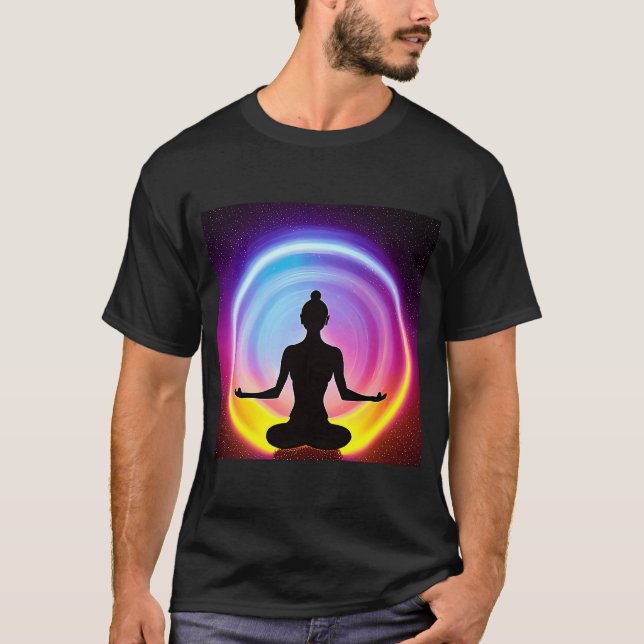 Camiseta Chica de yoga Saludo al Sol femenino Meditación Ch (Anverso)