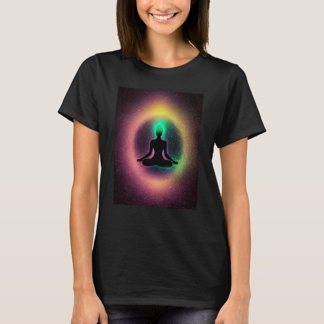 Camiseta Chica de yoga Saludo al Sol femenino Meditación Ch (Anverso)