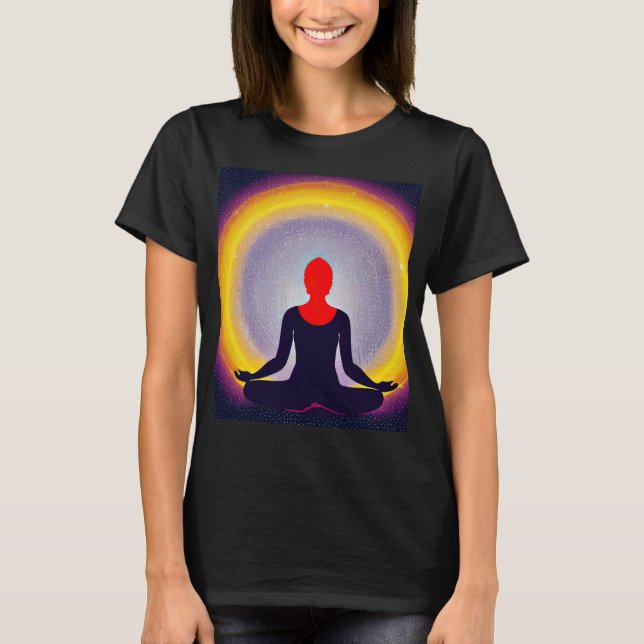 Camiseta Chica de yoga Saludo al Sol femenino Meditación Ch (Anverso)
