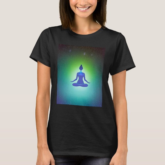 Camiseta Chica de yoga Saludo al Sol femenino Meditación Ch (Anverso)