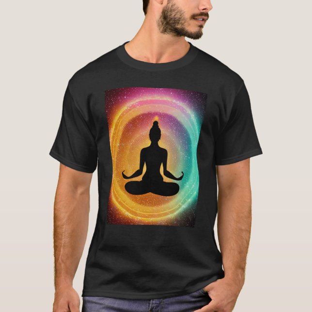 Camiseta Chica de yoga Saludo al Sol femenino Meditación Ch (Anverso)