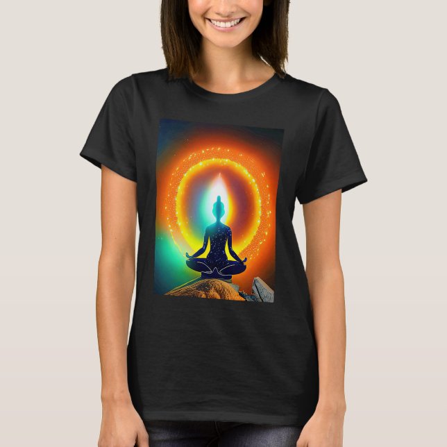 Camiseta Chica de yoga Saludo al Sol femenino Meditación Ch (Anverso)