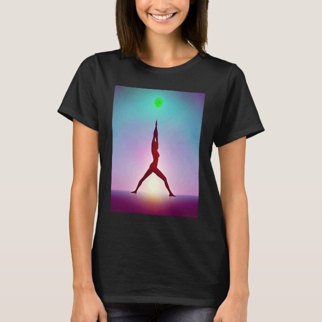 Camiseta Chica de yoga Saludo al Sol femenino Meditación Ch (Anverso)