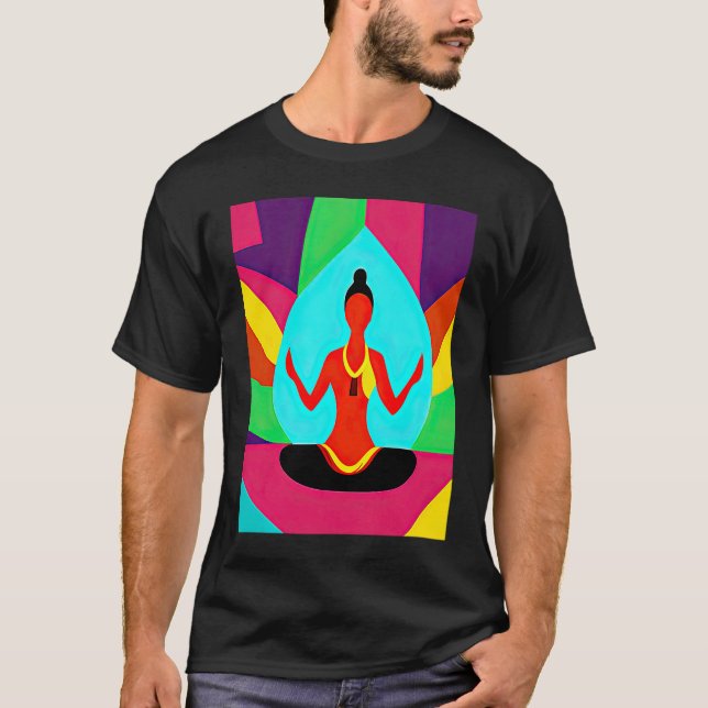 Camiseta Chica de yoga Saludo al Sol femenino Meditación Ch (Anverso)