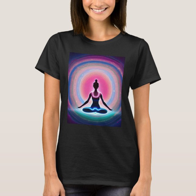 Camiseta Chica de yoga Saludo al Sol femenino Meditación Ch (Anverso)