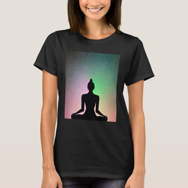 Camiseta Chica de yoga Saludo al Sol femenino Meditación Ch (Anverso)