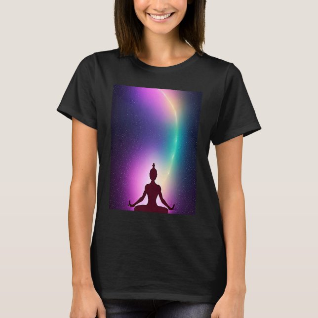 Camiseta Chica de yoga Saludo al Sol femenino Meditación Ch (Anverso)