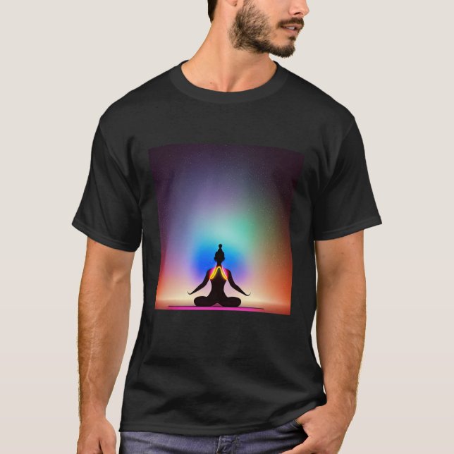 Camiseta Chica de yoga Saludo al Sol femenino Meditación Ch (Anverso)