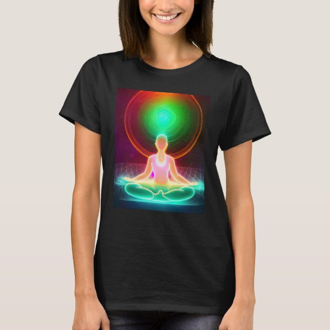 Camiseta Chica de yoga Saludo al Sol femenino Meditación Ch (Anverso)