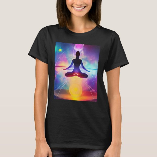 Camiseta Chica de yoga Saludo al Sol femenino Meditación Ch (Anverso)
