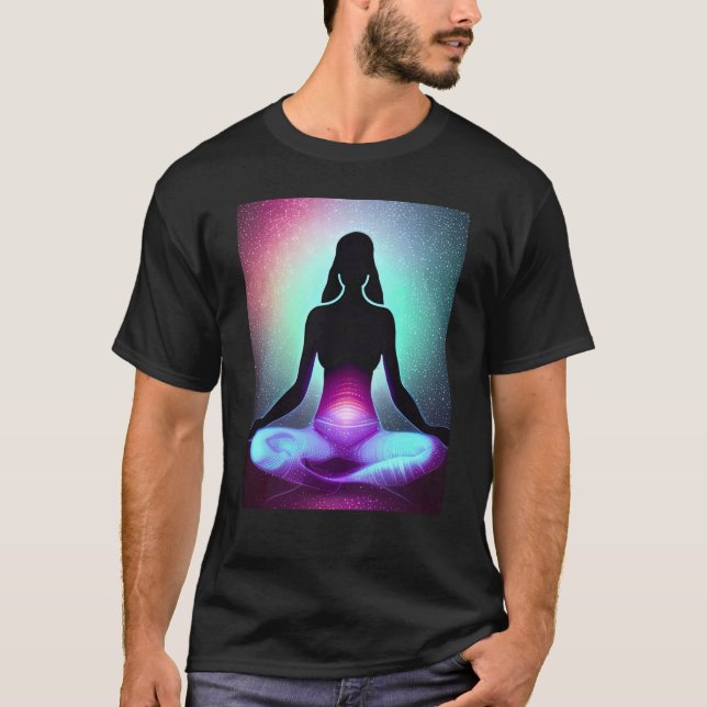 Camiseta Chica de yoga Saludo al Sol femenino Meditación Ch (Anverso)