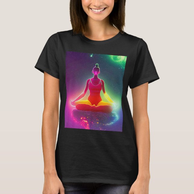 Camiseta Chica de yoga Saludo al Sol femenino Meditación Ch (Anverso)