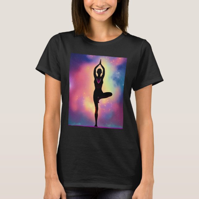 Camiseta Chica de yoga Saludo al Sol femenino Meditación Ch (Anverso)