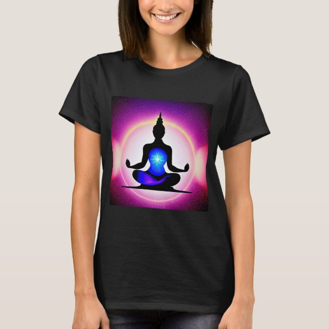 Camiseta Chica de yoga Saludo al Sol femenino Meditación Ch (Anverso)