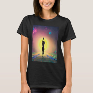 Camiseta Chica de yoga Saludo al Sol femenino Meditación Ch