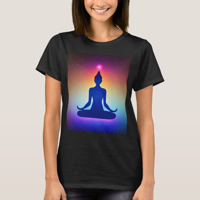Camiseta Chica de yoga Saludo al Sol femenino Meditación Ch (Anverso)