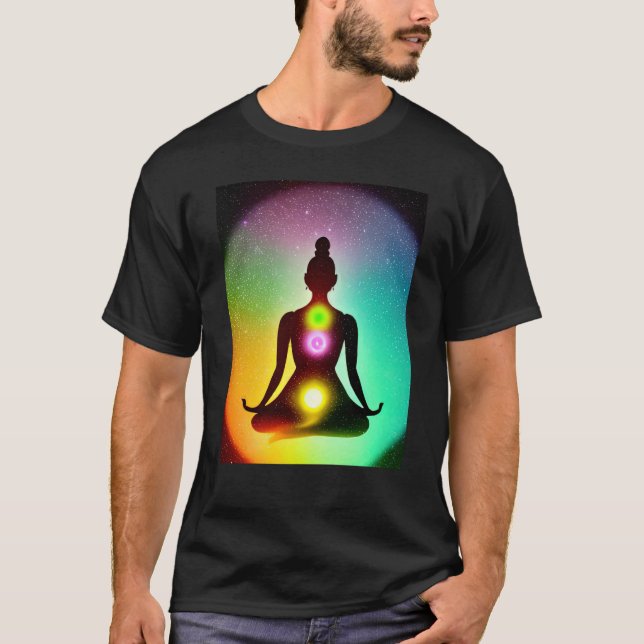 Camiseta Chica de yoga Saludo al Sol femenino Meditación Ch (Anverso)