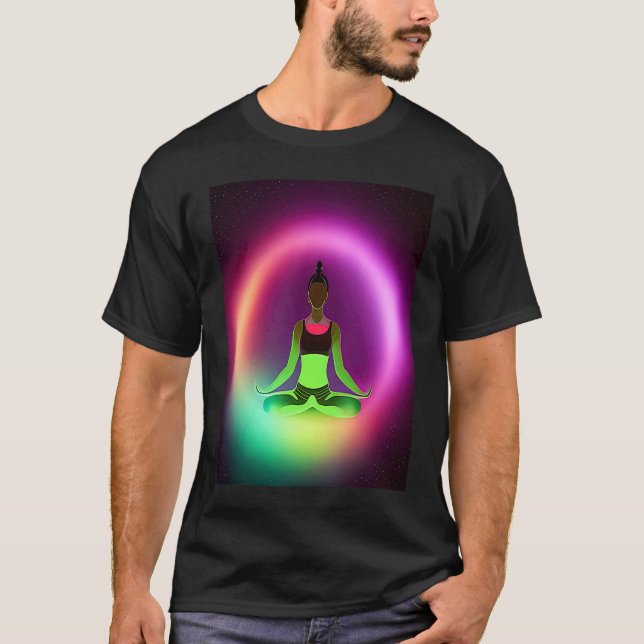 Camiseta Chica de yoga Saludo al Sol femenino Meditación Ch (Anverso)