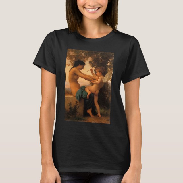 Camiseta Chica defendiéndose contra cupido de Bouguereau (Anverso)