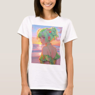 Camiseta Chica del Anime de la Costa del Sol con panecillos