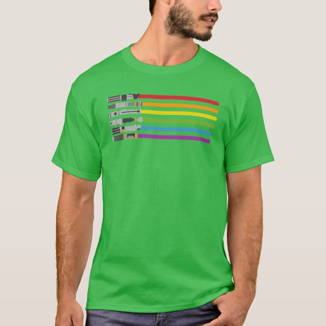 Camiseta Chica del arcoíris de sable de luz (Anverso)