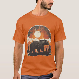Camiseta Chica del atardecer del oso de la montaña