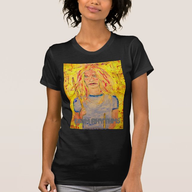 Camiseta chica del batería de los ritmos del tambor (Anverso)