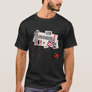 Camiseta Chica del billete de avión de Greensboro