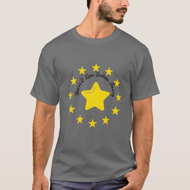 Camiseta Chica del botón de estrella y amor (Anverso)