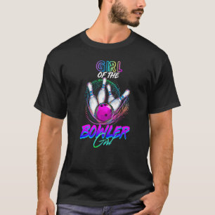 Camiseta Chica Del Chica Bowler Que Coincide Con La Familia