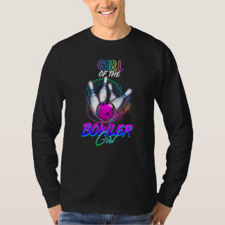 Camiseta Chica Del Chica Bowler Que Coincide Con La Familia