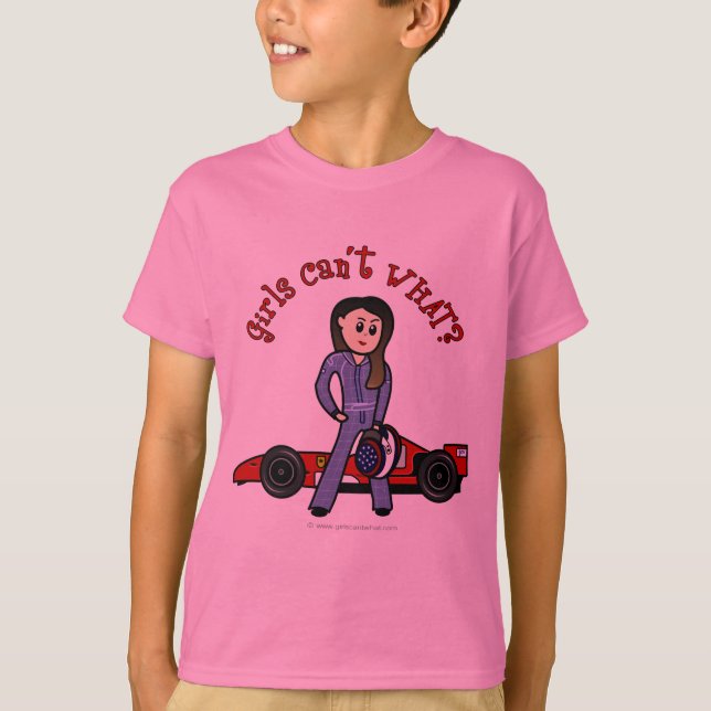 Camiseta Chica del controlador de coche de carrera ligera (Anverso)
