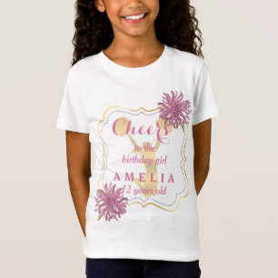 Camiseta Chica del cumpleaños de la animadora de la alegr