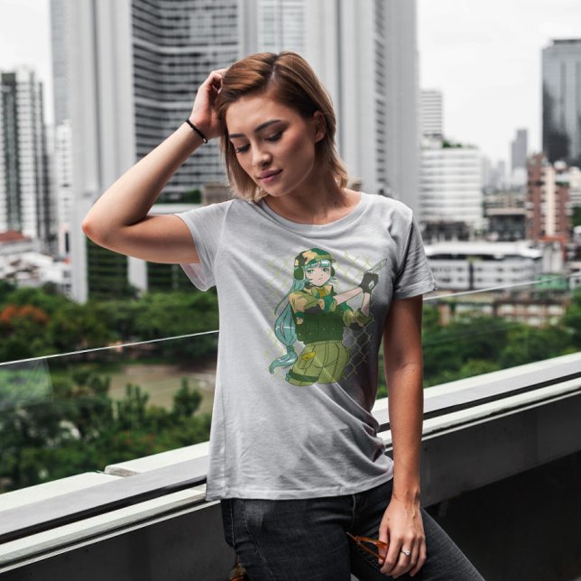 Camiseta Chica Del Ejército Con Gun Anime (Subido por el creador)