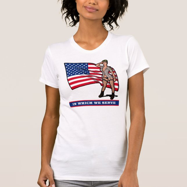 CAMISETA CHICA DEL EJÉRCITO CON LA BANDERA (Anverso)
