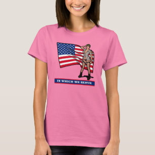 CAMISETA CHICA DEL EJÉRCITO CON LA BANDERA