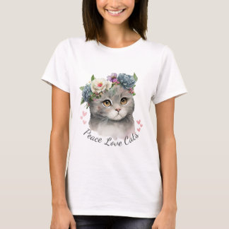 Camiseta Chica del gato de amor