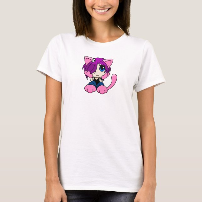 Camiseta Chica del gato de Emo (Anverso)