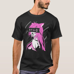 Camiseta Chica del gato depredador japonés wafu neko