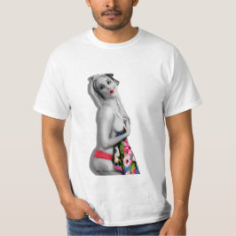 Camiseta Chica del glamour tropical del pinup retro