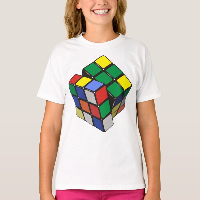 Camiseta Chica del Hombre del cubo mágico (Anverso)