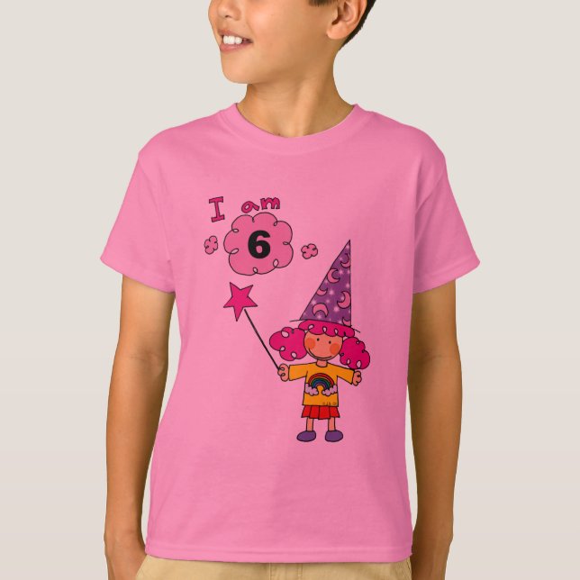 Camiseta chica del mago de 6 años (Anverso)
