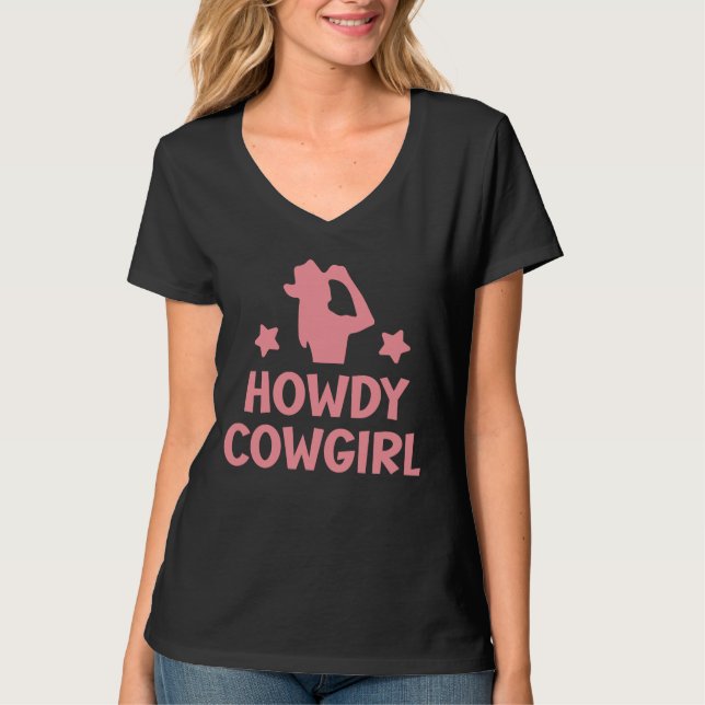 Camiseta Chica del país Vaquera de Caballo Baile de la Líne (Anverso)