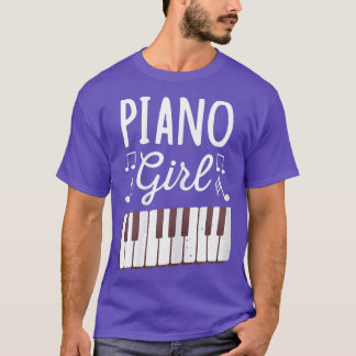Camiseta Chica del piano para mujeres Notas musicales de pi