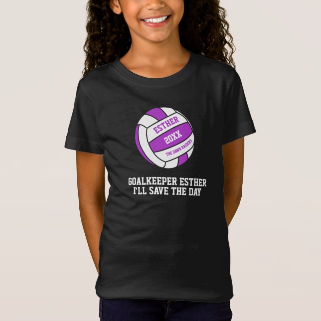 Camiseta chica del portero negro de Netball out (Anverso)