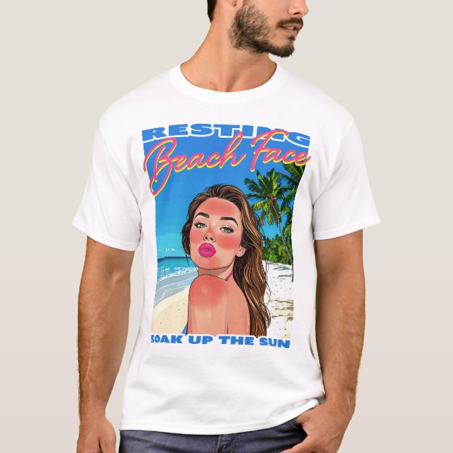 Camiseta Chica del Poster Resting Beach Face (Anverso)